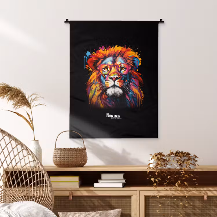 Wandkleed - Kleurrijke leeuw in graffiti stijl — 4
