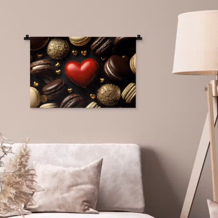Wandkleed - Macarons - Rood - Hart — 2