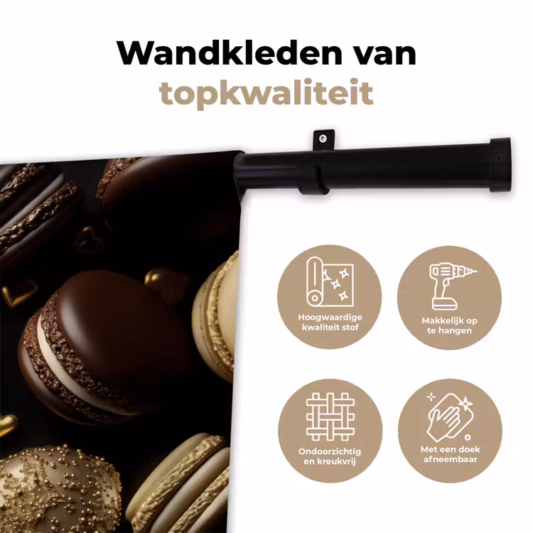 Wandkleed - Macarons - Rood - Hart — 3