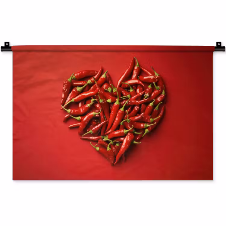 Wandkleed - Pepers - Rood - Hart — 1