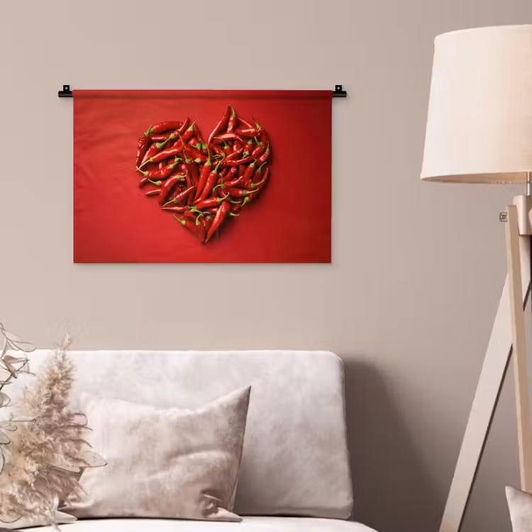 Wandkleed - Pepers - Rood - Hart — 2