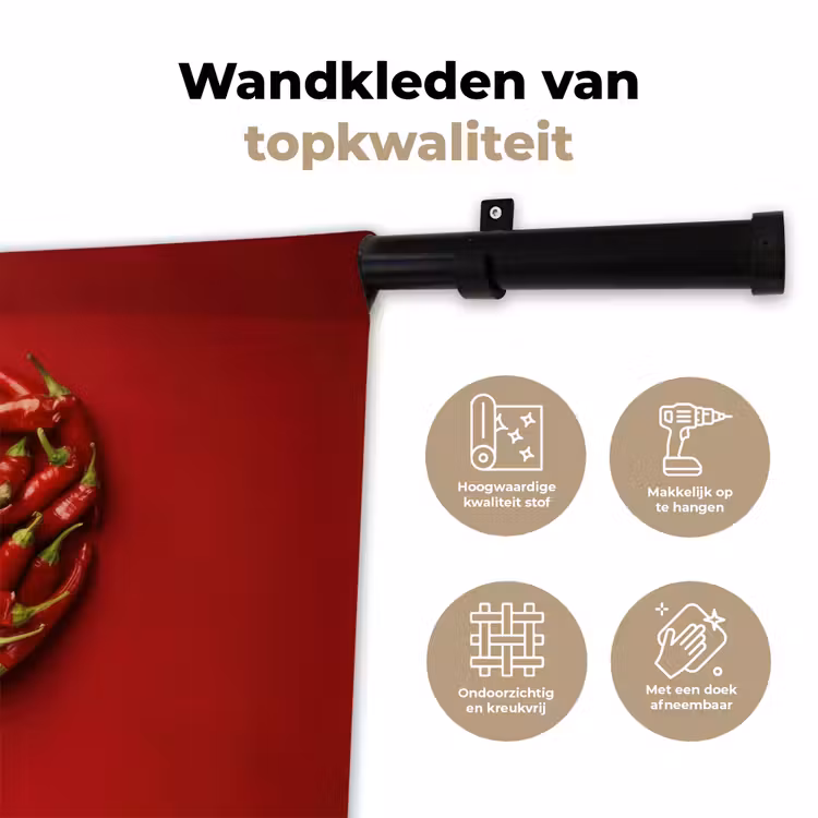 Wandkleed - Pepers - Rood - Hart — 3