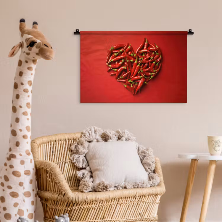 Wandkleed - Pepers - Rood - Hart — 5