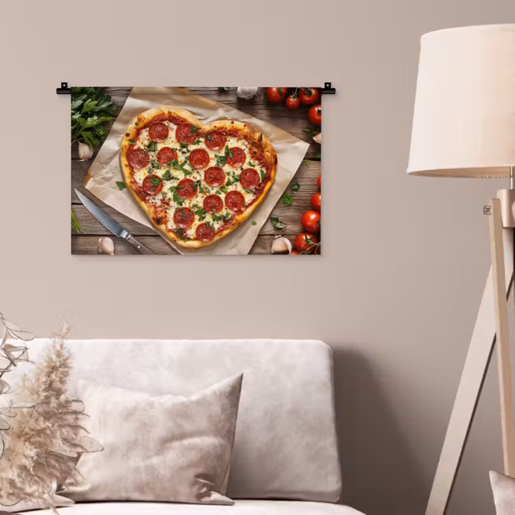 Wandkleed - Pizza - Hart - Pepperoni - Tomaat — 2
