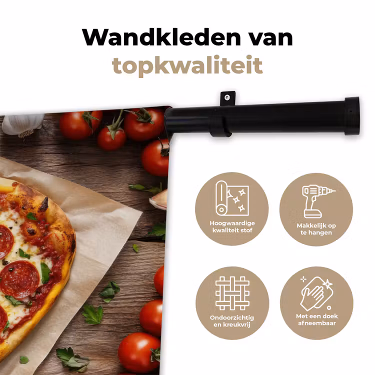 Wandkleed - Pizza - Hart - Pepperoni - Tomaat — 3