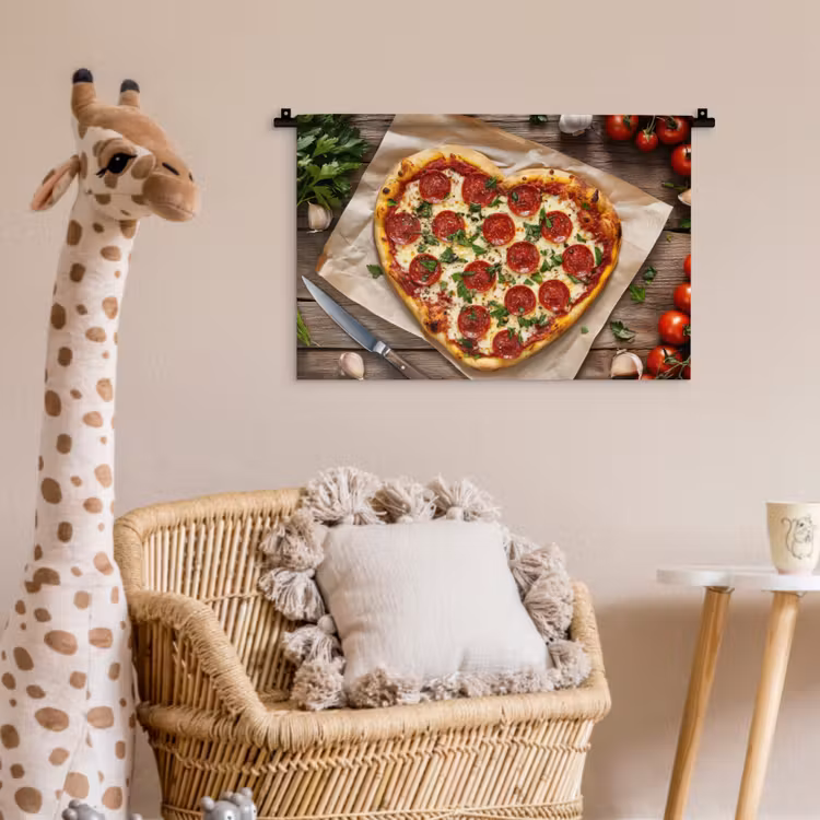 Wandkleed - Pizza - Hart - Pepperoni - Tomaat — 5