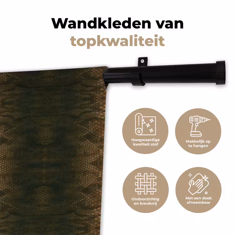 Wandkleed - Slang - Boa - Bruin — 3