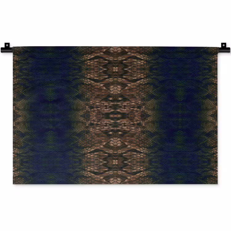Wandkleed - Slang - Boa - Bruin - Blauw — 1