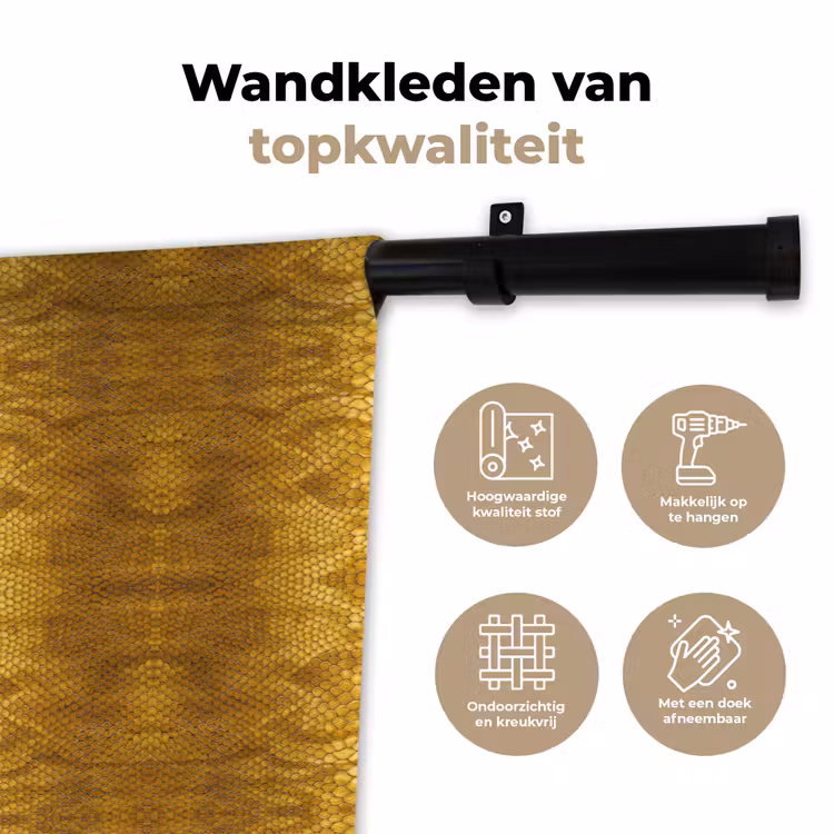 Wandkleed - Slang - Boa - Goud - Geel — 3