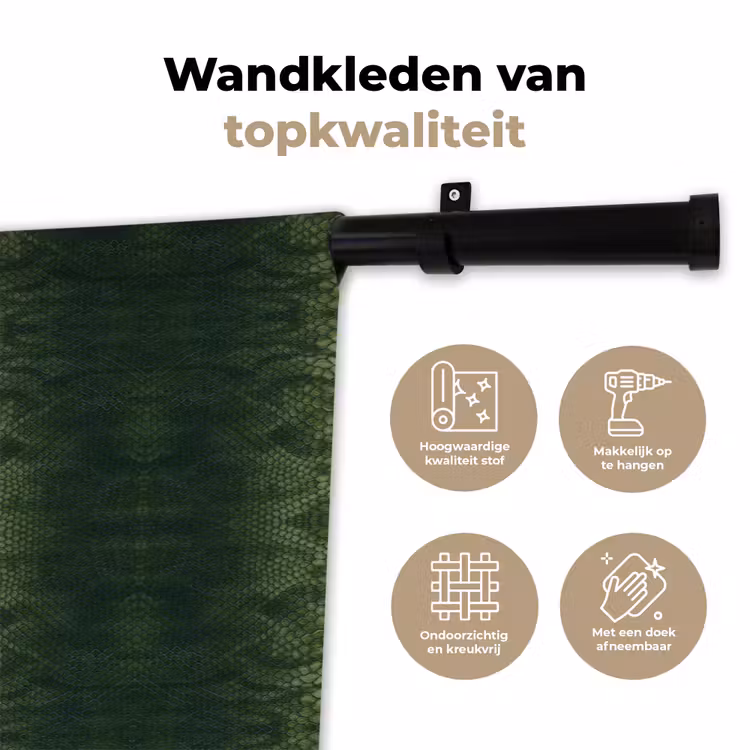 Wandkleed - Slang - Boa - Groen — 3