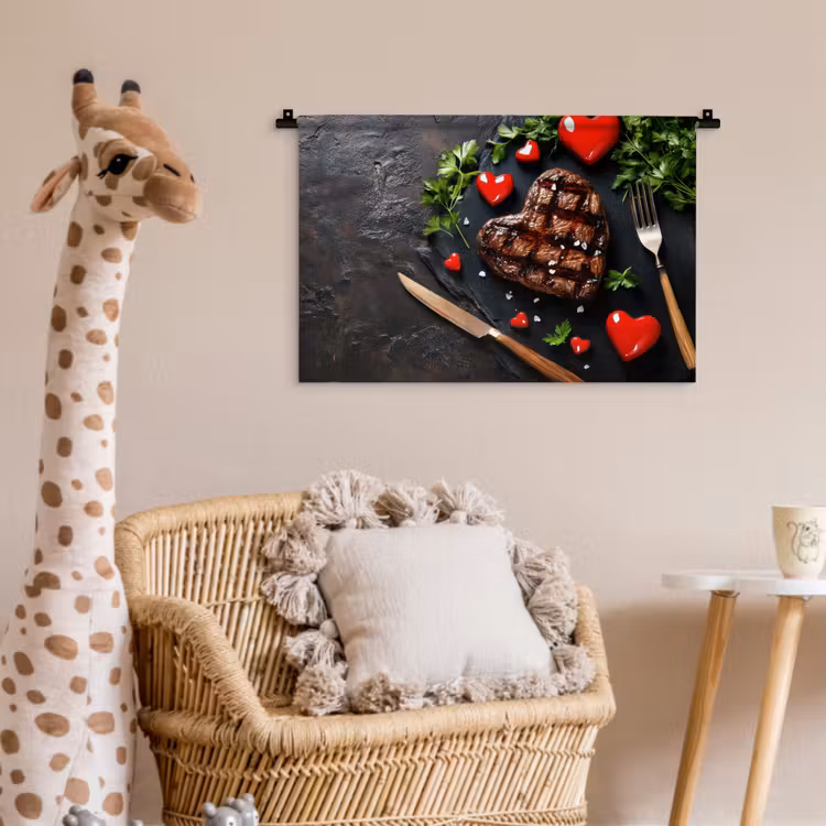 Wandkleed - Steak - Hart - Bestek — 5