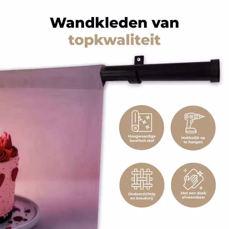 Wandkleed - Taart - Hart - Roze — 3