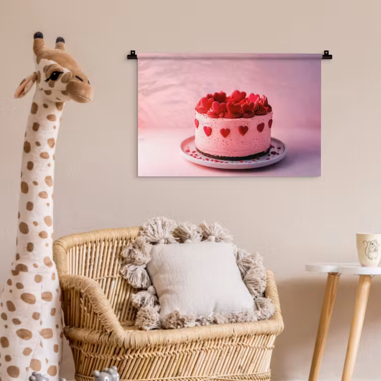 Wandkleed - Taart - Hart - Roze — 5