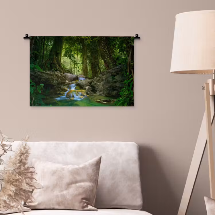 Wandkleed - Jungle - Stenen - Water - Natuur - Planten — 2
