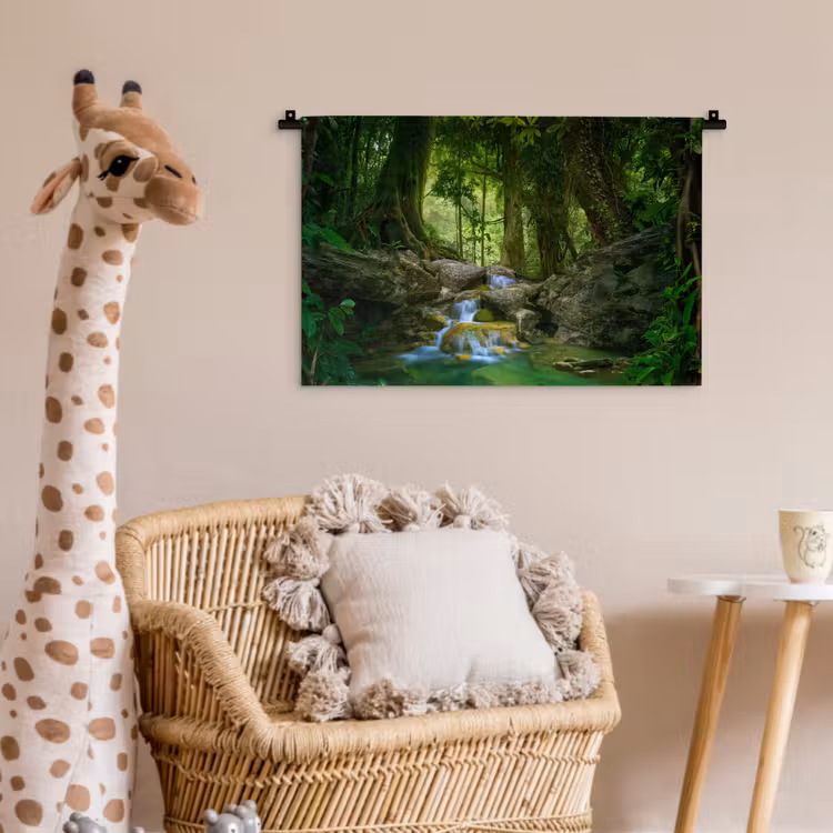 Wandkleed - Jungle - Stenen - Water - Natuur - Planten — 5