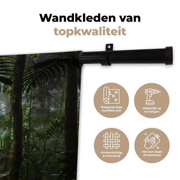Wandkleed - Regenwoud - Tropisch - Jungle - Bomen - Planten — 3