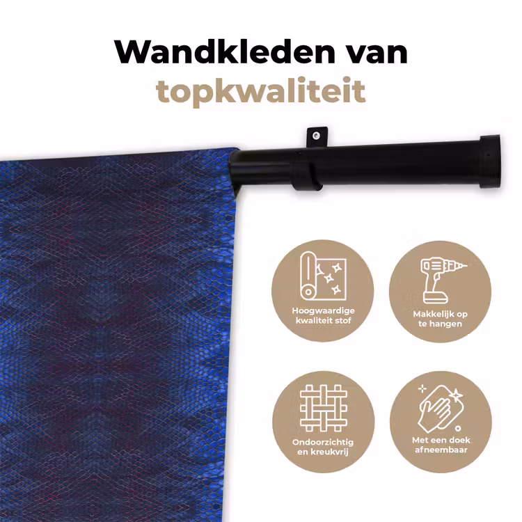 Wandkleed - Slang - Boa - Blauw - Rood — 3