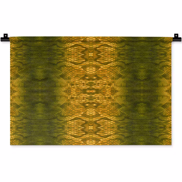 Wandkleed - Slang - Boa - Geel - Groen — 1