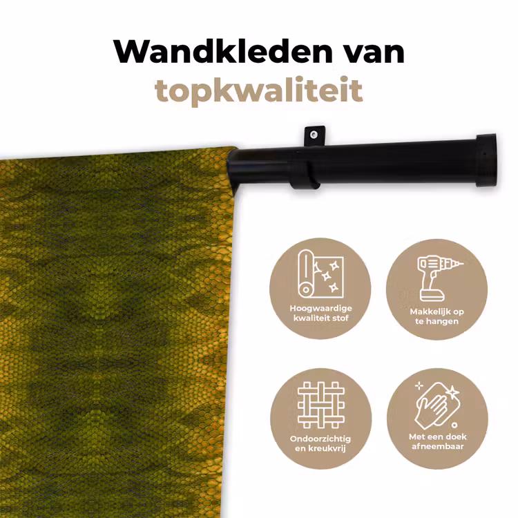 Wandkleed - Slang - Boa - Geel - Groen — 3