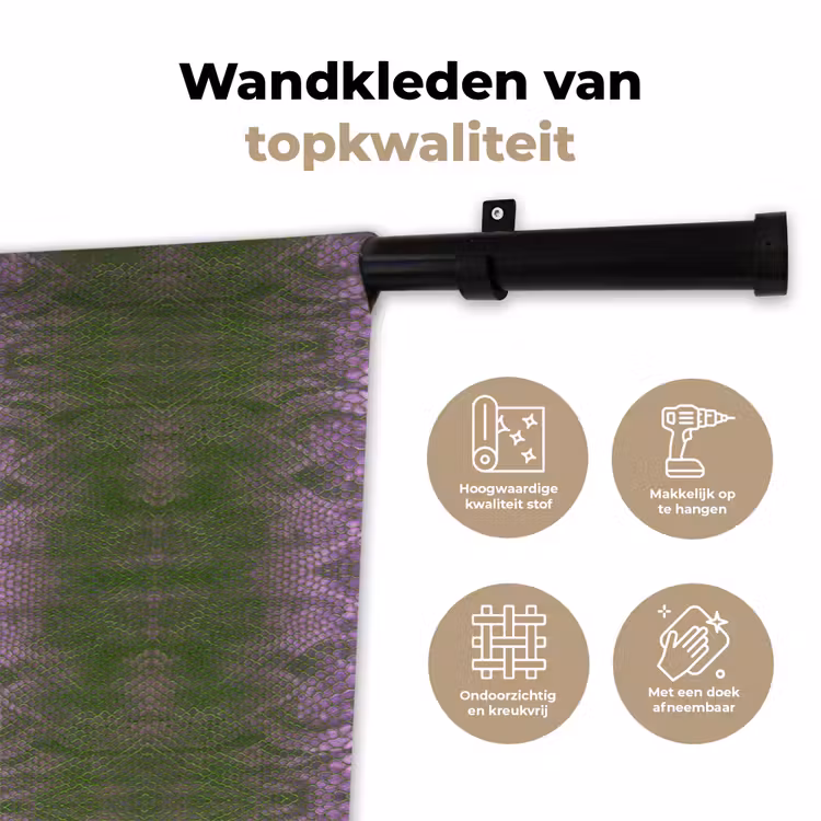 Wandkleed - Slang - Boa - Lila - Groen — 3