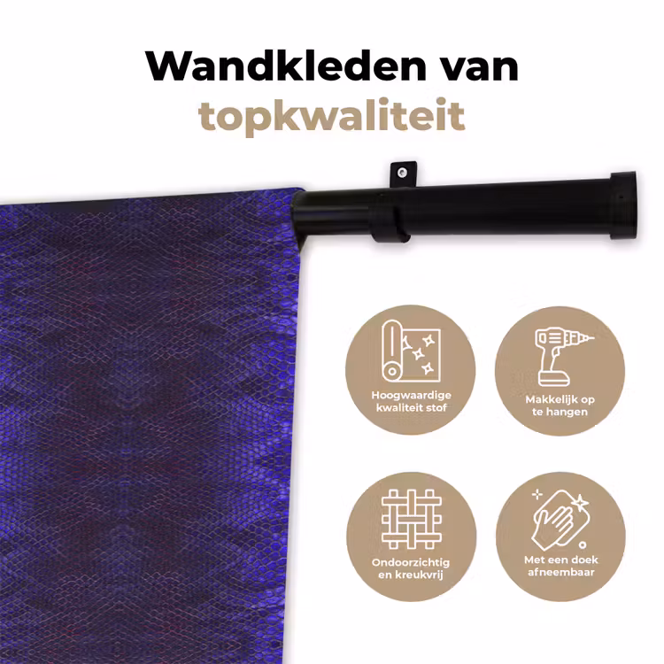 Wandkleed - Slang - Boa - Paars - Blauw — 3