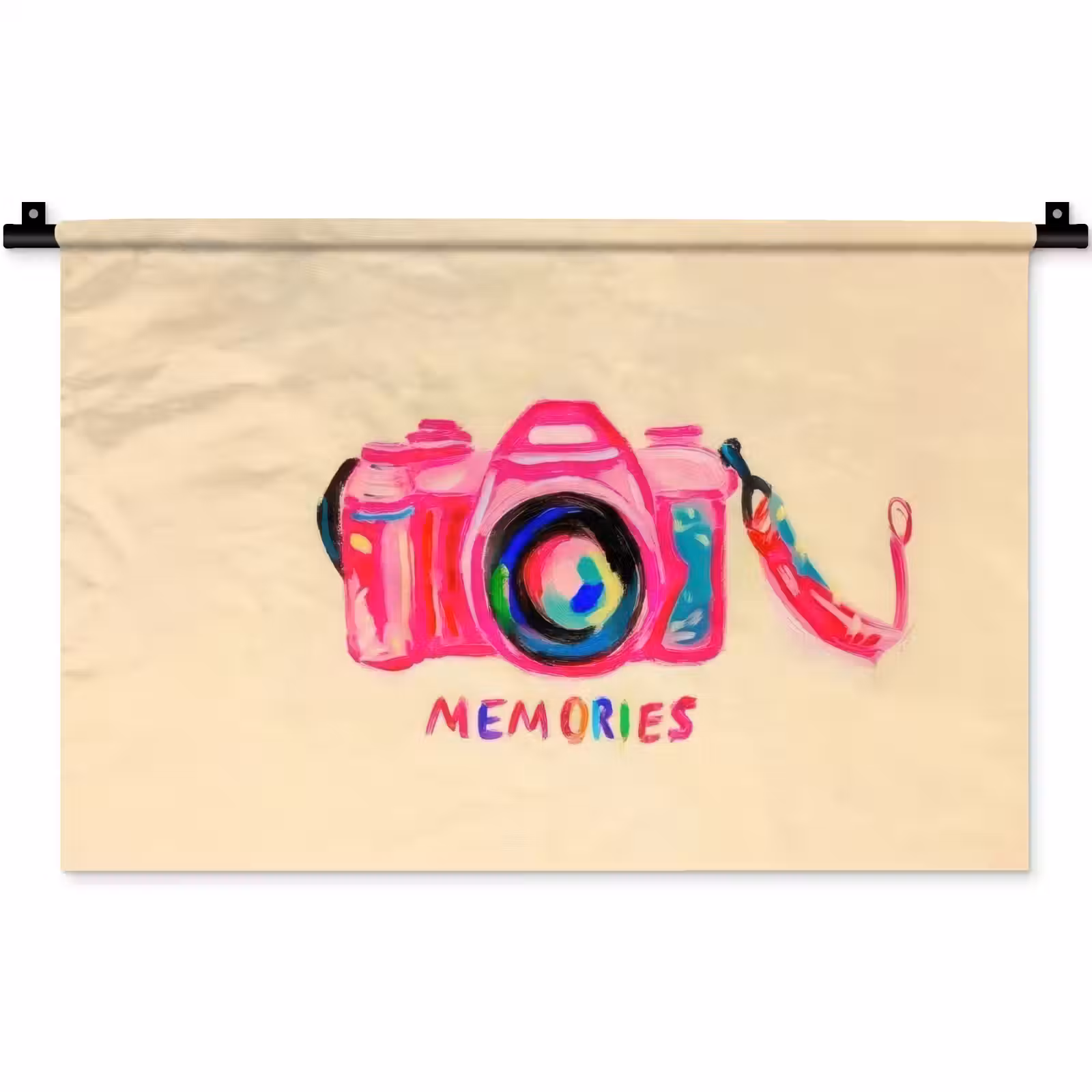 Wandkleed - Camera - Memories - Roze - Geschilderd — 1