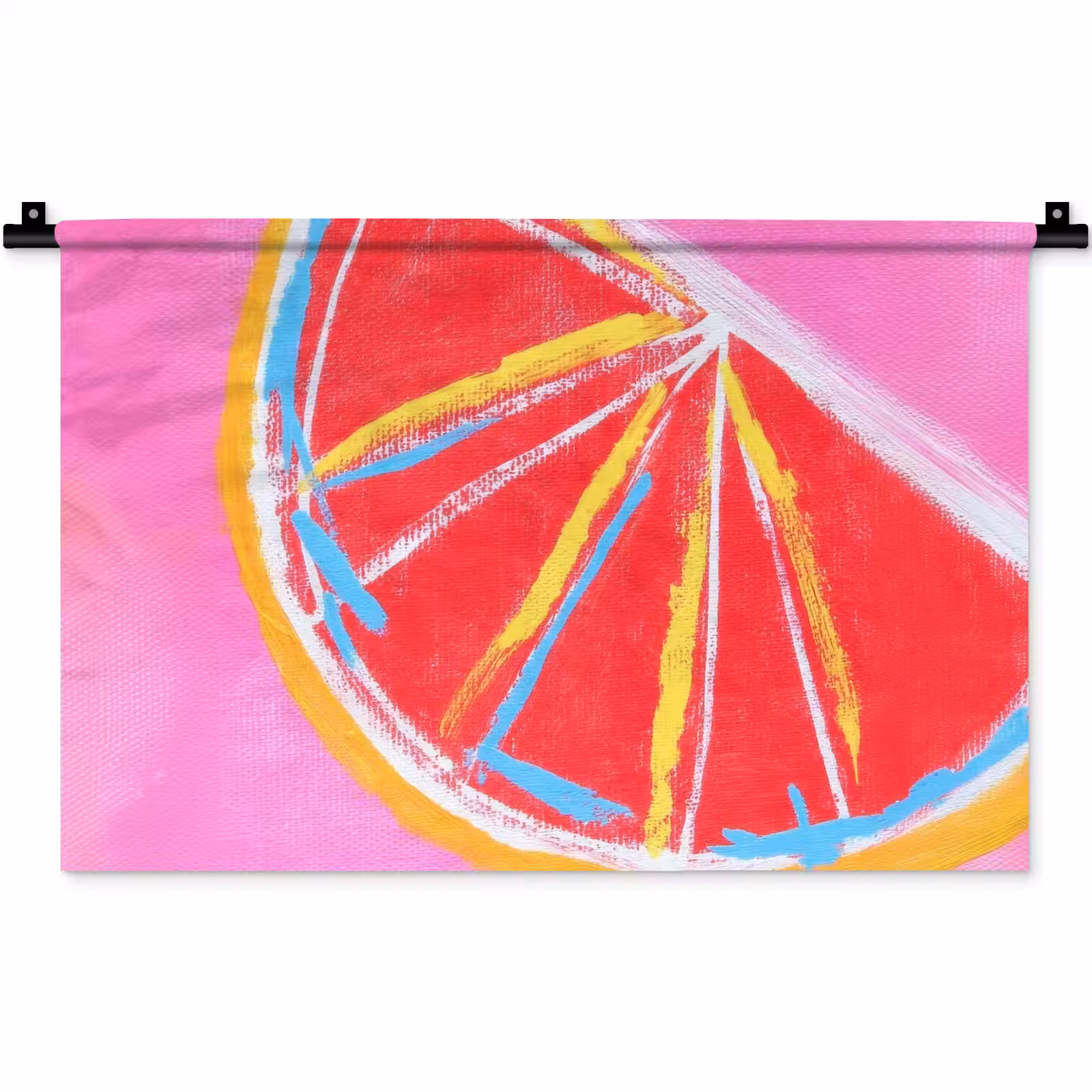 Wandkleed - Grapefruit - Geschilderd - Roze - Strepen — 1