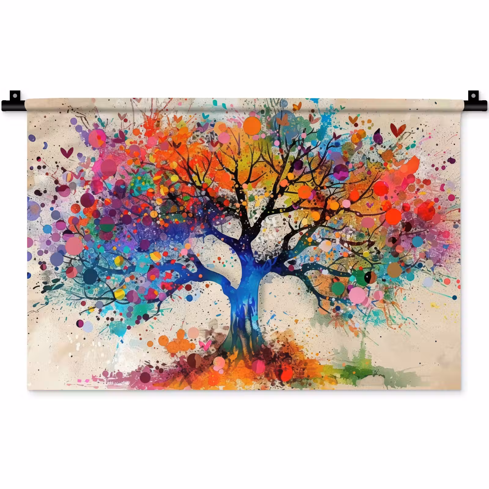 Wandkleed - Levensboom - Natuur - Kleurrijk - Boom — 1