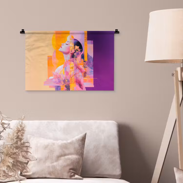 Wandkleed - Abstract - Portret - Vrouw - Kleurrijk — 2