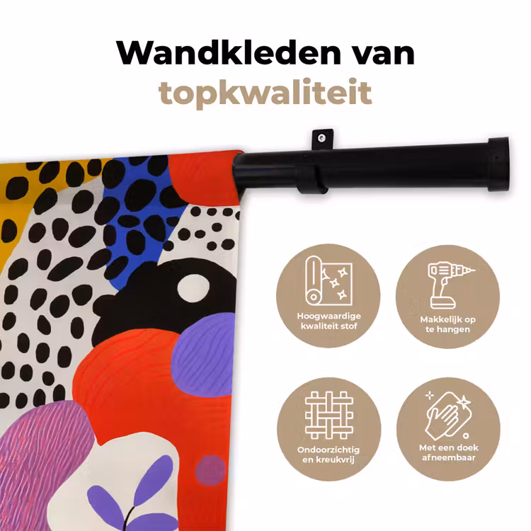 Wandkleed - Abstract - Vormen - Kleuren - Stippen — 3