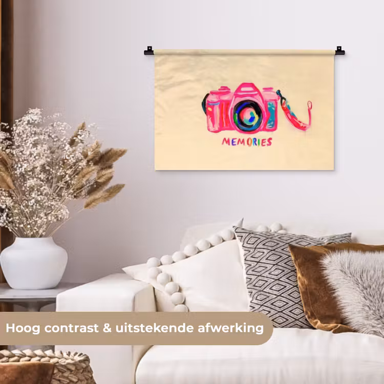 Wandkleed - Camera - Memories - Roze - Geschilderd — 4