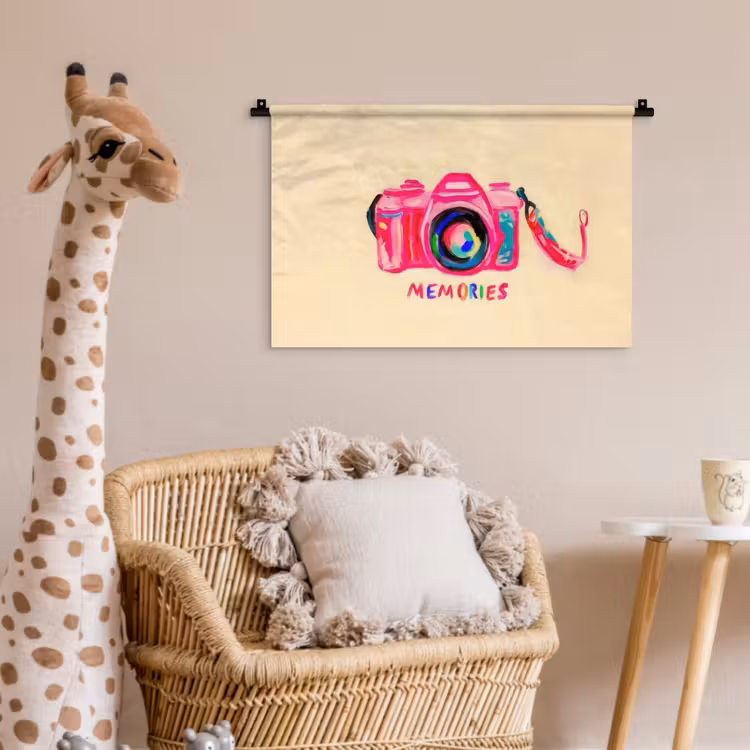 Wandkleed - Camera - Memories - Roze - Geschilderd — 5