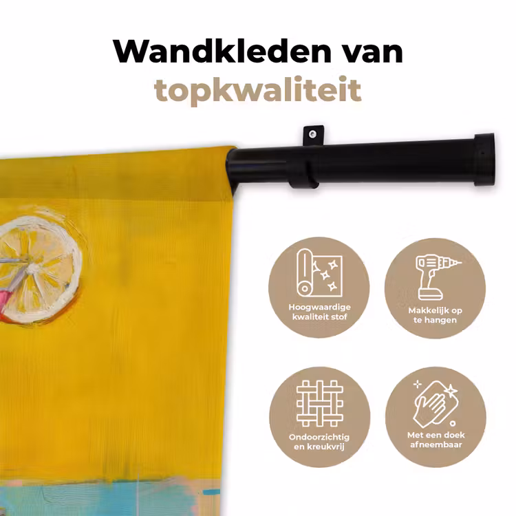 Wandkleed - Glazen - Cocktail - Citroen - Kers — 3