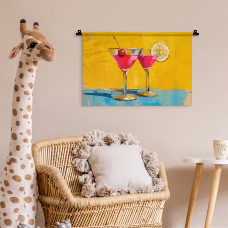 Wandkleed - Glazen - Cocktail - Citroen - Kers — 5