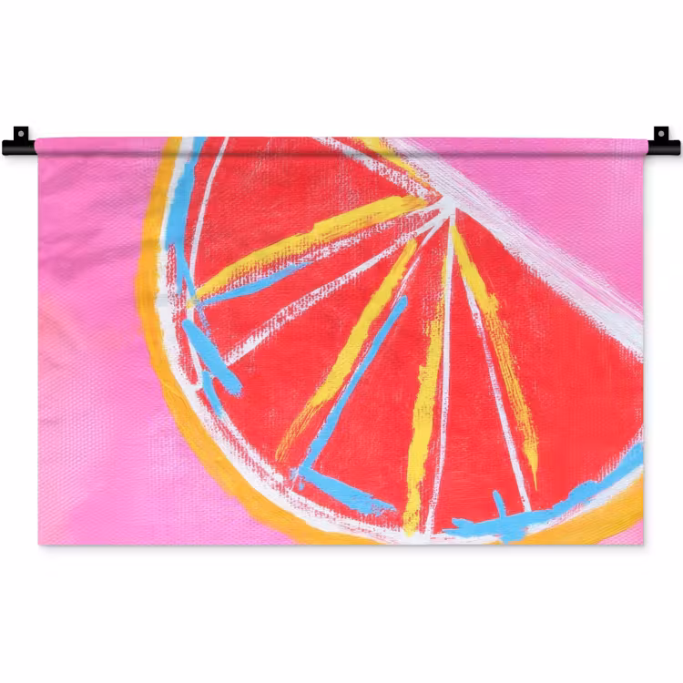 Wandkleed - Grapefruit - Geschilderd - Roze - Strepen — 1