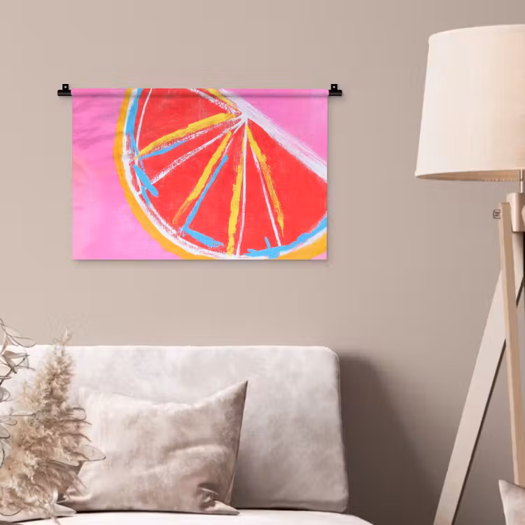 Wandkleed - Grapefruit - Geschilderd - Roze - Strepen — 2