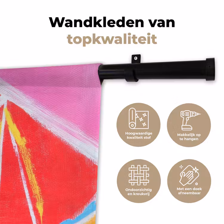 Wandkleed - Grapefruit - Geschilderd - Roze - Strepen — 3