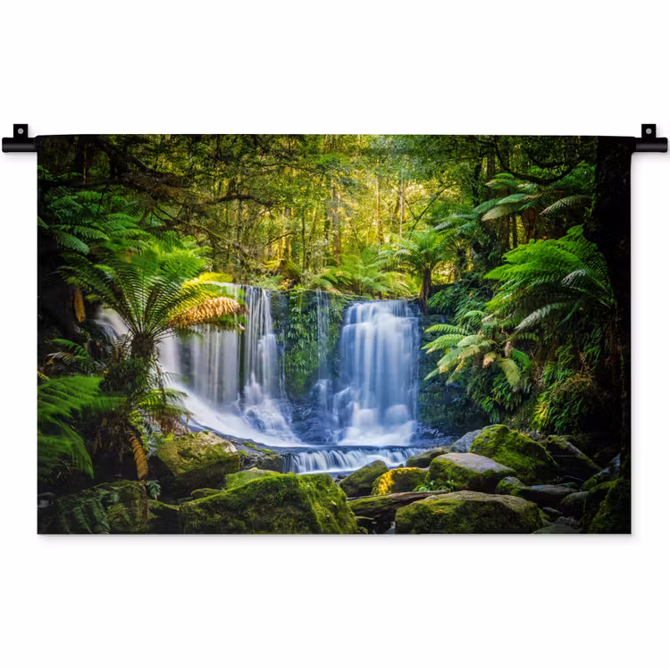 Wandkleed - Jungle - Waterval - Australië - Planten - Natuur — 1