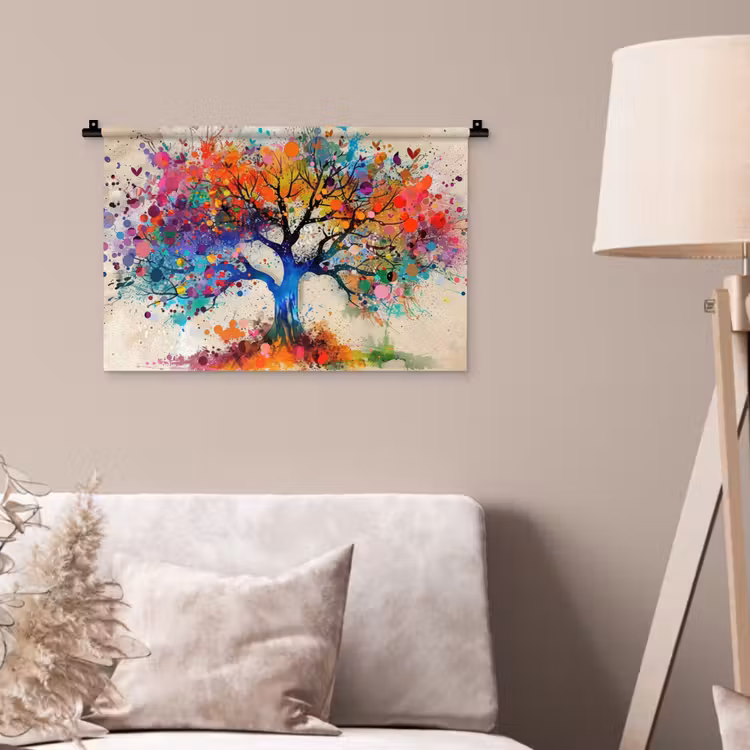 Wandkleed - Levensboom - Natuur - Kleurrijk - Boom — 2