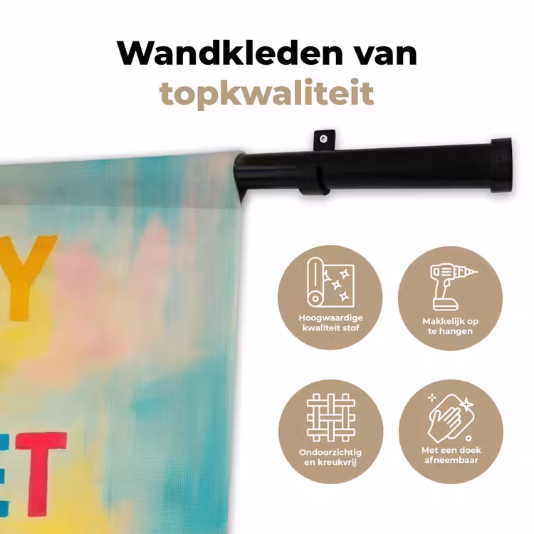 Wandkleed - Quote - Lucky - Regenboogkleuren — 3