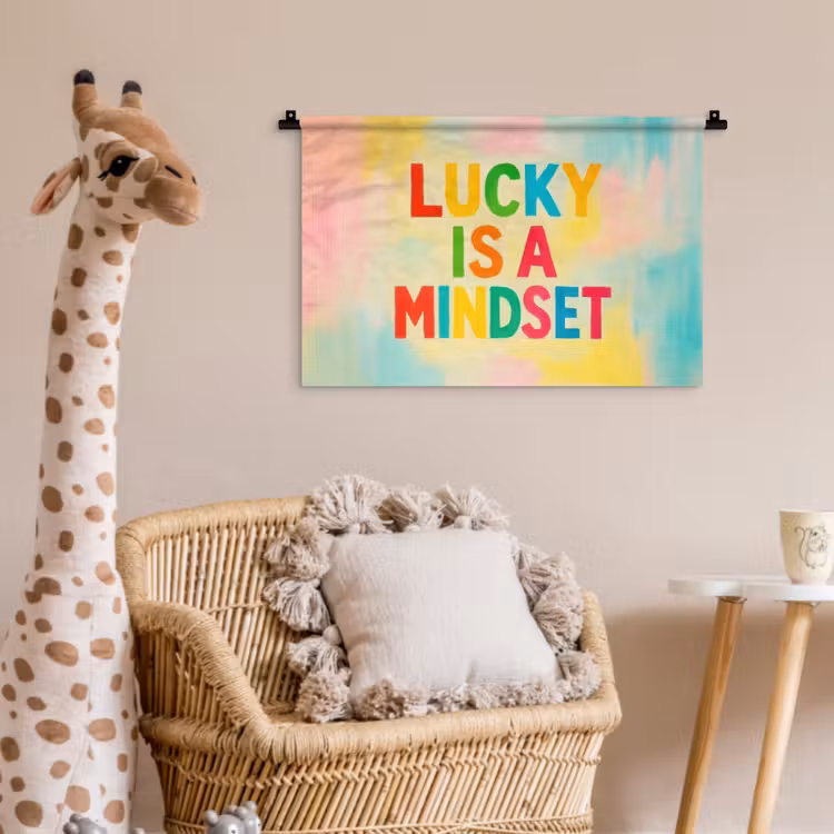 Wandkleed - Quote - Lucky - Regenboogkleuren — 5