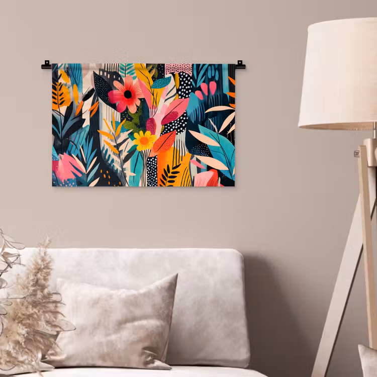 Wandkleed - Schilderij - Abstract - Bloemen - Roze — 2