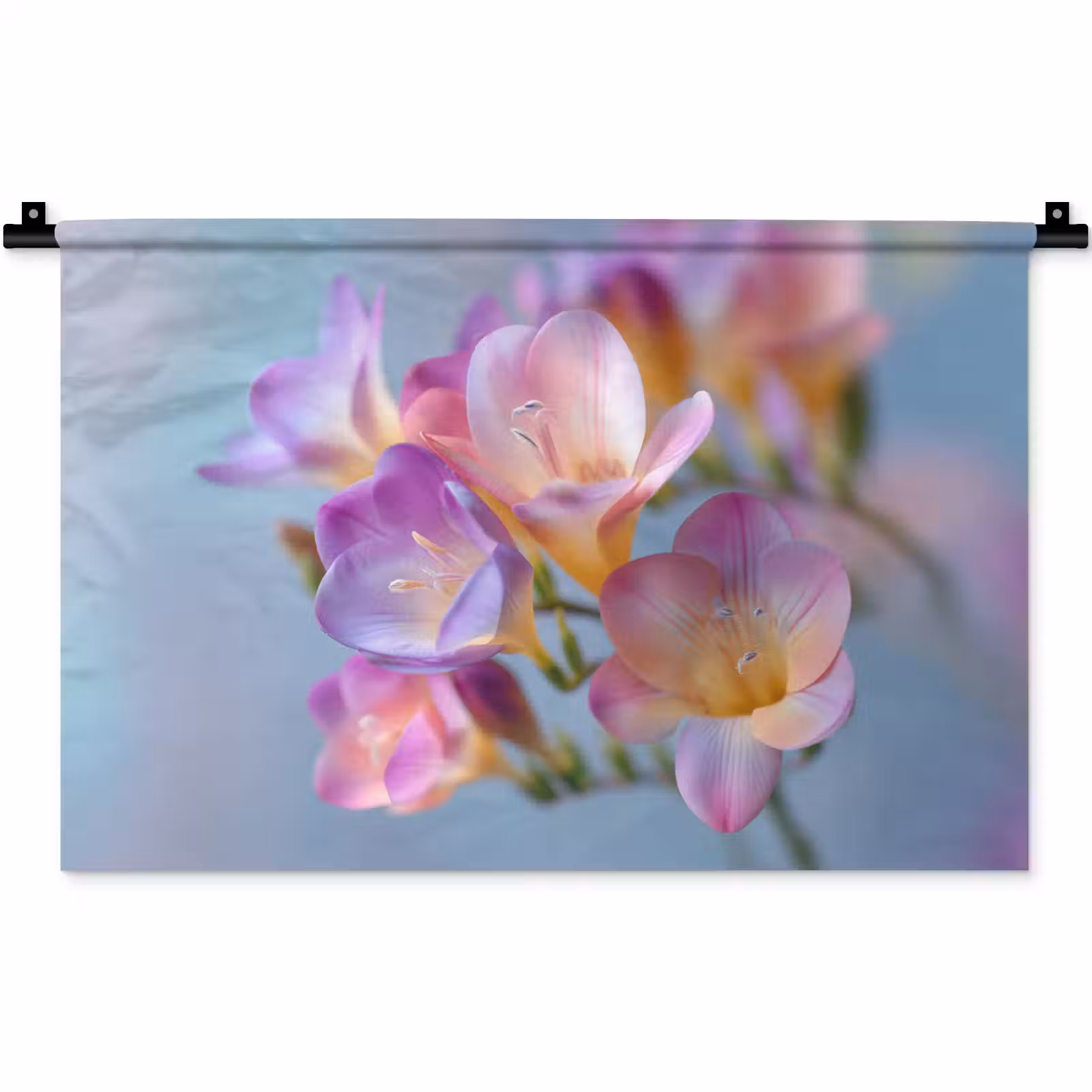 Wandkleed - Bloemen - Paars - Overloop - Meeldraden — 1