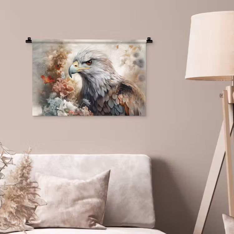 Wandkleed - Arend - Adelaar - Vogel - Bloemen - Natuur — 2