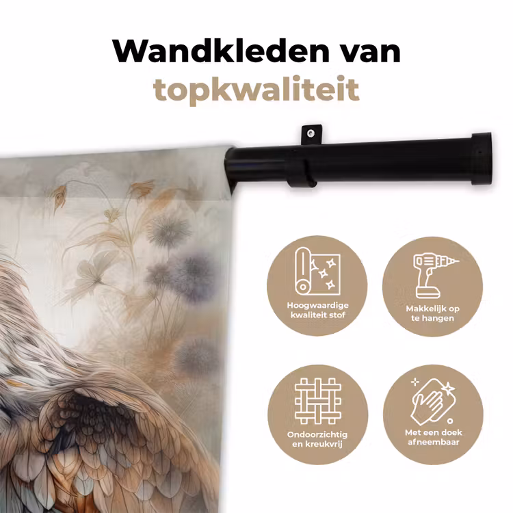 Wandkleed - Arend - Adelaar - Vogel - Bloemen - Natuur — 3