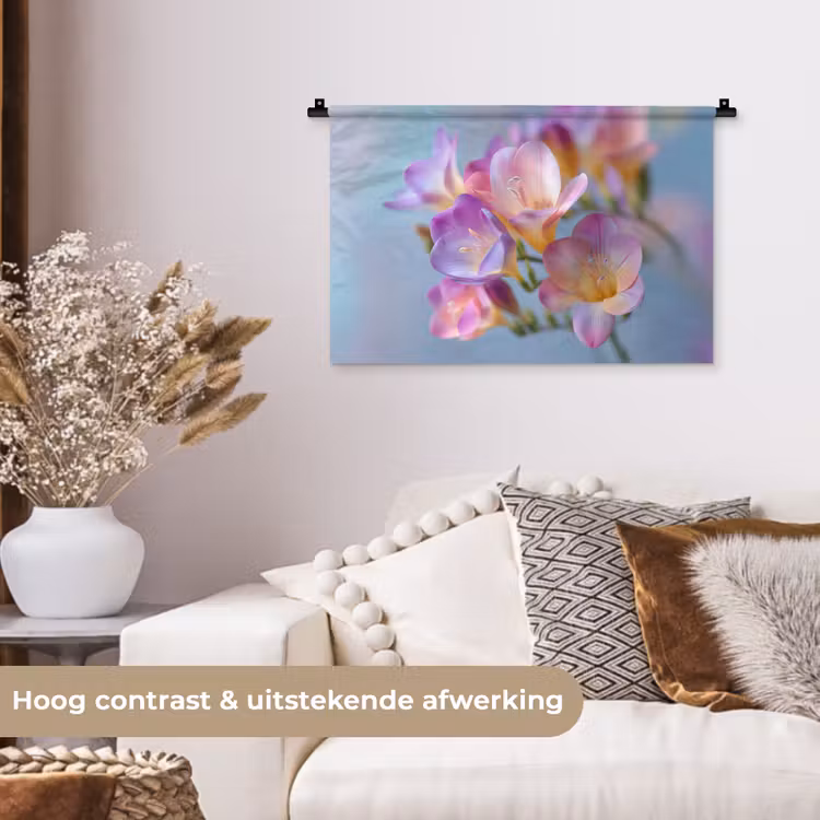 Wandkleed - Bloemen - Paars - Overloop - Meeldraden — 4