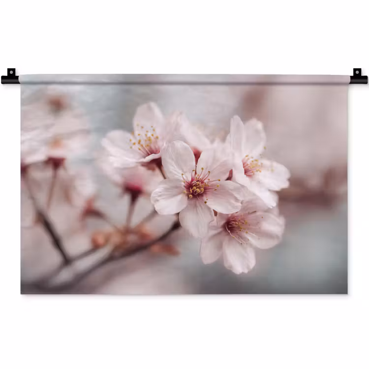 Wandkleed - Bloesems - Meeldraden - Geel - Wazig — 1