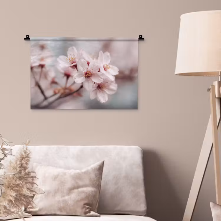 Wandkleed - Bloesems - Meeldraden - Geel - Wazig — 2