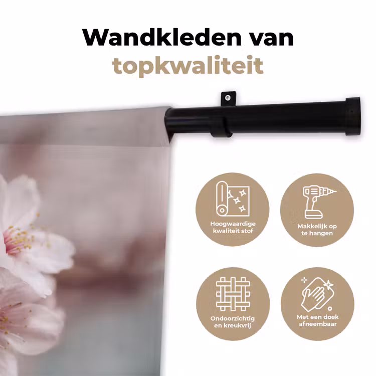 Wandkleed - Bloesems - Meeldraden - Geel - Wazig — 3