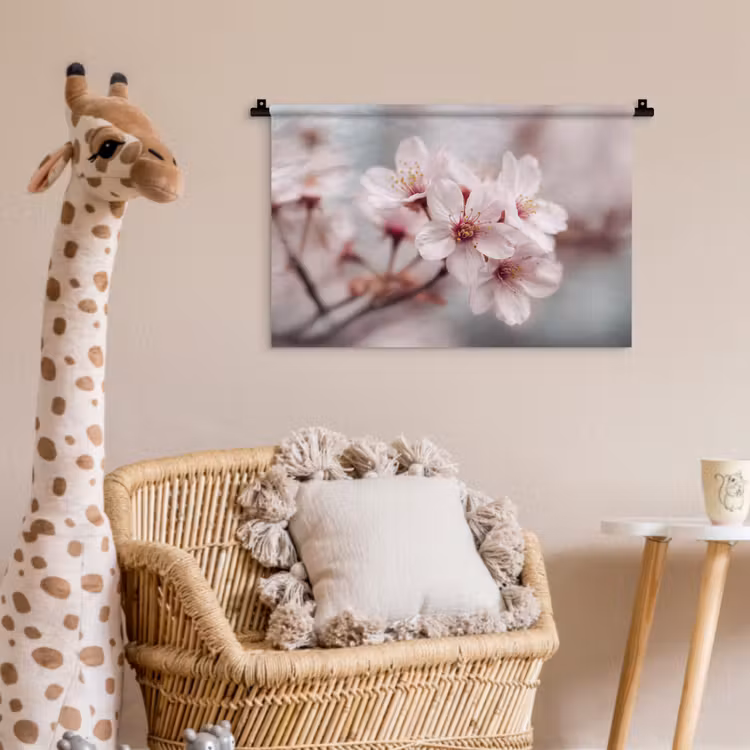 Wandkleed - Bloesems - Meeldraden - Geel - Wazig — 5